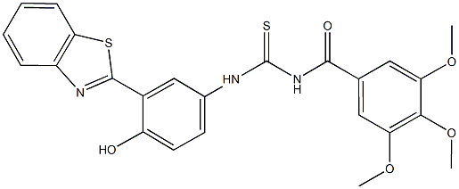 N-[3-(1,3-benzothiazol-2-yl)-4-hydroxyphenyl]-N'-(3,4,5-trimethoxybenzoyl)thiourea Struktur