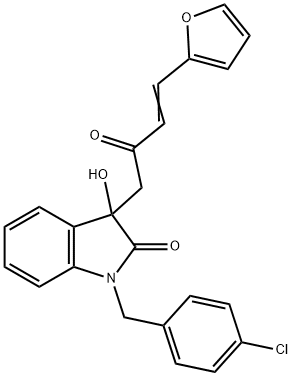 1-(4-chlorobenzyl)-3-[4-(2-furyl)-2-oxo-3-butenyl]-3-hydroxy-1,3-dihydro-2H-indol-2-one 结构式