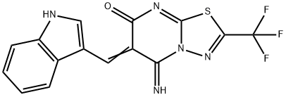 5-imino-6-(1H-indol-3-ylmethylene)-2-(trifluoromethyl)-5,6-dihydro-7H-[1,3,4]thiadiazolo[3,2-a]pyrimidin-7-one|