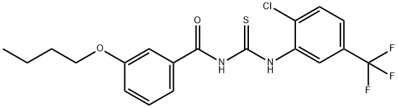 N-(3-butoxybenzoyl)-N'-[2-chloro-5-(trifluoromethyl)phenyl]thiourea Structure