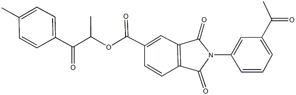 1-methyl-2-(4-methylphenyl)-2-oxoethyl 2-(3-acetylphenyl)-1,3-dioxoisoindoline-5-carboxylate,355431-30-0,结构式