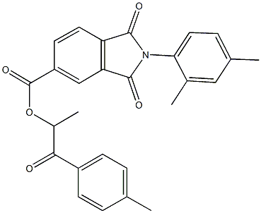 355431-38-8 1-methyl-2-(4-methylphenyl)-2-oxoethyl 2-(2,4-dimethylphenyl)-1,3-dioxoisoindoline-5-carboxylate