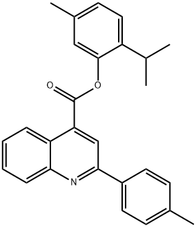 2-isopropyl-5-methylphenyl 2-(4-methylphenyl)-4-quinolinecarboxylate Structure