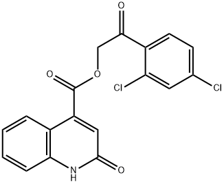 2-(2,4-dichlorophenyl)-2-oxoethyl 2-hydroxy-4-quinolinecarboxylate Structure