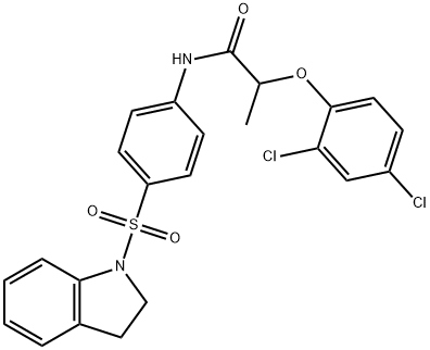 2-(2,4-dichlorophenoxy)-N-[4-(2,3-dihydro-1H-indol-1-ylsulfonyl)phenyl]propanamide Structure