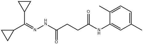 4-[2-(dicyclopropylmethylene)hydrazino]-N-(2,5-dimethylphenyl)-4-oxobutanamide,355437-27-3,结构式
