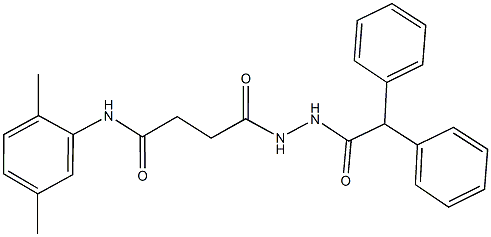 N-(2,5-dimethylphenyl)-4-[2-(diphenylacetyl)hydrazino]-4-oxobutanamide 化学構造式