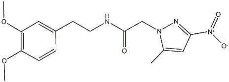 N-[2-(3,4-dimethoxyphenyl)ethyl]-2-{3-nitro-5-methyl-1H-pyrazol-1-yl}acetamide Structure