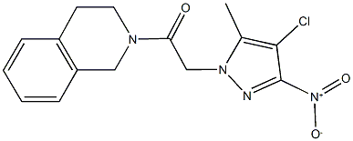 2-({4-chloro-3-nitro-5-methyl-1H-pyrazol-1-yl}acetyl)-1,2,3,4-tetrahydroisoquinoline,355805-04-8,结构式