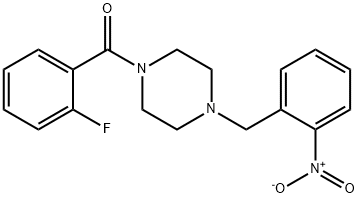 1-[(2-fluorophenyl)carbonyl]-4-({2-nitrophenyl}methyl)piperazine,355815-02-0,结构式