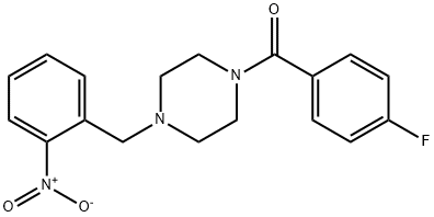 1-[(4-fluorophenyl)carbonyl]-4-({2-nitrophenyl}methyl)piperazine 结构式