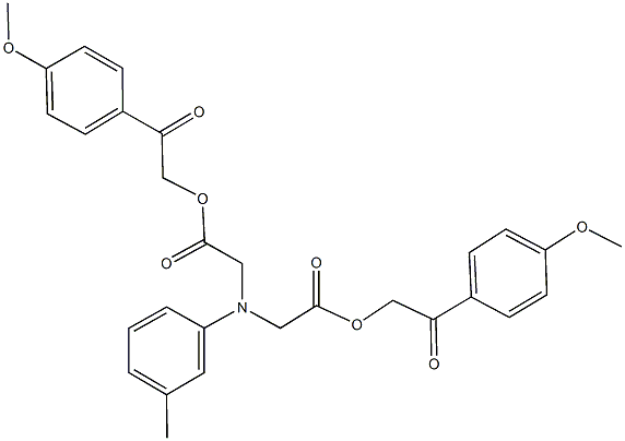 2-(4-methoxyphenyl)-2-oxoethyl ({2-[2-(4-methoxyphenyl)-2-oxoethoxy]-2-oxoethyl}-3-methylanilino)acetate 化学構造式