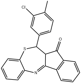 6-(3-chloro-4-methylphenyl)-6,6a-dihydro-7H-indeno[2,1-c][1,5]benzothiazepin-7-one,355818-13-2,结构式