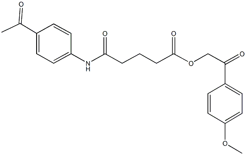 2-(4-methoxyphenyl)-2-oxoethyl 5-(4-acetylanilino)-5-oxopentanoate Struktur