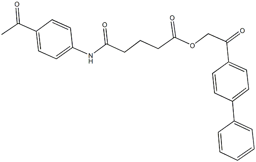 2-[1,1'-biphenyl]-4-yl-2-oxoethyl 5-(4-acetylanilino)-5-oxopentanoate Structure