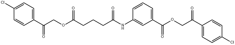 2-(4-chlorophenyl)-2-oxoethyl 3-({5-[2-(4-chlorophenyl)-2-oxoethoxy]-5-oxopentanoyl}amino)benzoate 结构式