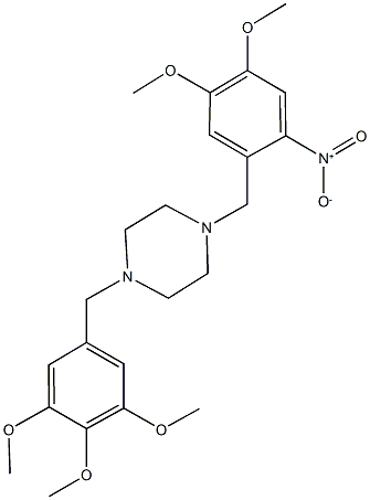 1-{2-nitro-4,5-dimethoxybenzyl}-4-(3,4,5-trimethoxybenzyl)piperazine Structure