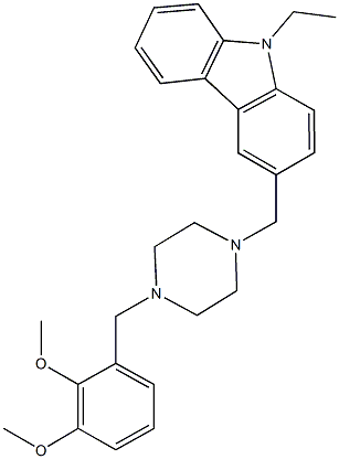 3-{[4-(2,3-dimethoxybenzyl)-1-piperazinyl]methyl}-9-ethyl-9H-carbazole Structure