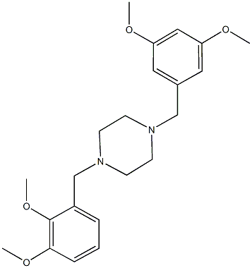 2-{[4-(3,5-dimethoxybenzyl)-1-piperazinyl]methyl}-6-methoxyphenyl methyl ether Structure