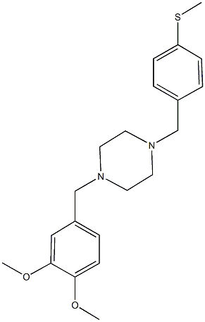 1-(3,4-dimethoxybenzyl)-4-[4-(methylsulfanyl)benzyl]piperazine Struktur