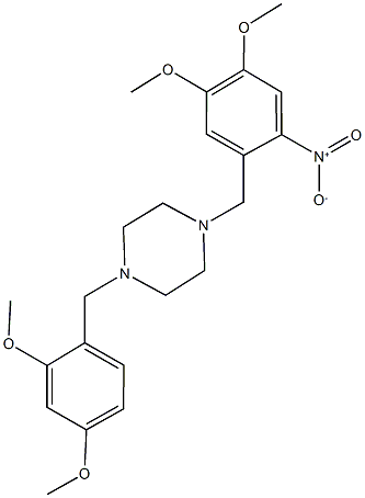 1-(2,4-dimethoxybenzyl)-4-{2-nitro-4,5-dimethoxybenzyl}piperazine,355821-09-9,结构式