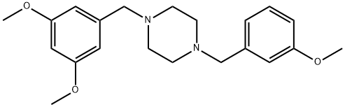 1-(3,5-dimethoxybenzyl)-4-(3-methoxybenzyl)piperazine 结构式