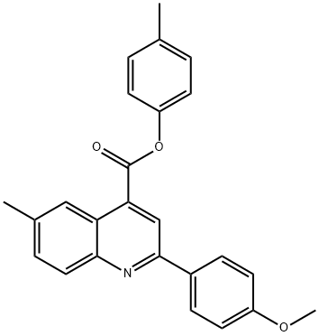 4-methylphenyl 2-(4-methoxyphenyl)-6-methyl-4-quinolinecarboxylate 化学構造式