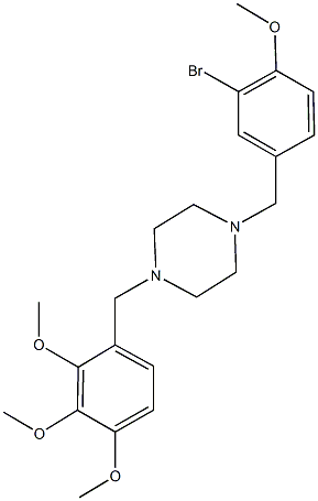 1-(3-bromo-4-methoxybenzyl)-4-(2,3,4-trimethoxybenzyl)piperazine,355824-69-0,结构式