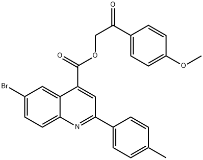 2-(4-methoxyphenyl)-2-oxoethyl 6-bromo-2-(4-methylphenyl)-4-quinolinecarboxylate Struktur