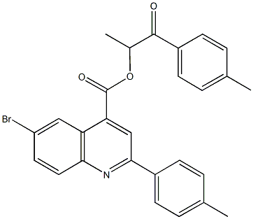 1-methyl-2-(4-methylphenyl)-2-oxoethyl 6-bromo-2-(4-methylphenyl)-4-quinolinecarboxylate,355825-16-0,结构式