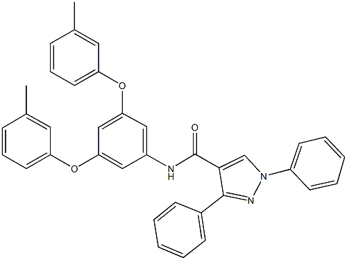 N-[3,5-bis(3-methylphenoxy)phenyl]-1,3-diphenyl-1H-pyrazole-4-carboxamide 化学構造式