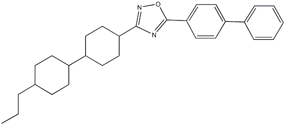 5-[1,1'-biphenyl]-4-yl-3-(4'-propyl[1,1'-bicyclohexyl]-4 yl)-1,2,4-oxadiazole Structure