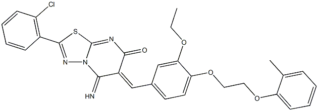 356075-29-1 2-(2-chlorophenyl)-6-{3-ethoxy-4-[2-(2-methylphenoxy)ethoxy]benzylidene}-5-imino-5,6-dihydro-7H-[1,3,4]thiadiazolo[3,2-a]pyrimidin-7-one