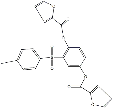 4-(2-furoyloxy)-2-[(4-methylphenyl)sulfonyl]phenyl 2-furoate 结构式