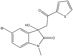 5-bromo-3-hydroxy-1-methyl-3-[2-oxo-2-(2-thienyl)ethyl]-1,3-dihydro-2H-indol-2-one Structure