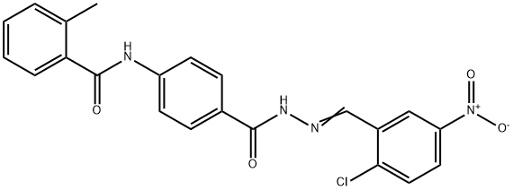 N-{4-[(2-{2-chloro-5-nitrobenzylidene}hydrazino)carbonyl]phenyl}-2-methylbenzamide 结构式