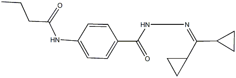 N-(4-{[2-(dicyclopropylmethylene)hydrazino]carbonyl}phenyl)butanamide 化学構造式