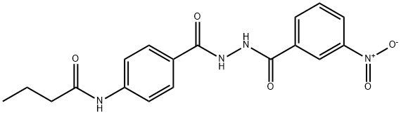 N-{4-[(2-{3-nitrobenzoyl}hydrazino)carbonyl]phenyl}butanamide,356076-24-9,结构式