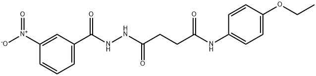 N-(4-ethoxyphenyl)-4-(2-{3-nitrobenzoyl}hydrazino)-4-oxobutanamide Struktur