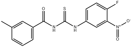 N-{4-fluoro-3-nitrophenyl}-N'-(3-methylbenzoyl)thiourea Struktur