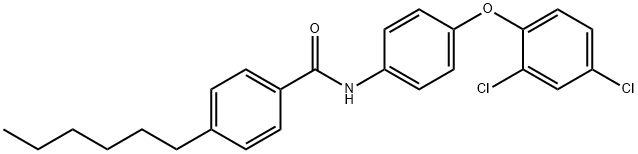 N-[4-(2,4-dichlorophenoxy)phenyl]-4-hexylbenzamide Struktur