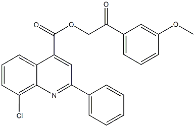 2-(3-methoxyphenyl)-2-oxoethyl 8-chloro-2-phenyl-4-quinolinecarboxylate 结构式