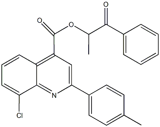1-methyl-2-oxo-2-phenylethyl 8-chloro-2-(4-methylphenyl)-4-quinolinecarboxylate Struktur