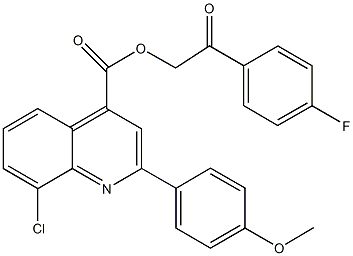 2-(4-fluorophenyl)-2-oxoethyl 8-chloro-2-(4-methoxyphenyl)-4-quinolinecarboxylate Struktur