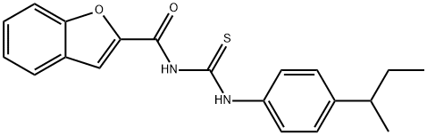 N-(1-benzofuran-2-ylcarbonyl)-N'-(4-sec-butylphenyl)thiourea Structure