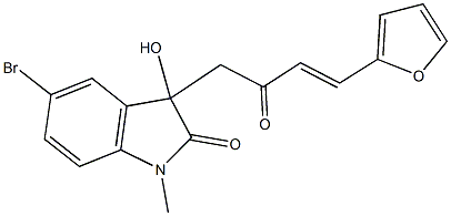 5-bromo-3-[4-(2-furyl)-2-oxo-3-butenyl]-3-hydroxy-1-methyl-1,3-dihydro-2H-indol-2-one,356081-01-1,结构式