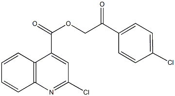 2-(4-chlorophenyl)-2-oxoethyl 2-chloro-4-quinolinecarboxylate Structure