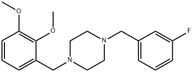 1-(2,3-dimethoxybenzyl)-4-(3-fluorobenzyl)piperazine 化学構造式