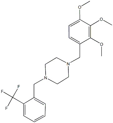 1-[2-(trifluoromethyl)benzyl]-4-(2,3,4-trimethoxybenzyl)piperazine 结构式