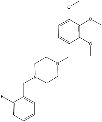 1-(2-fluorobenzyl)-4-(2,3,4-trimethoxybenzyl)piperazine Struktur